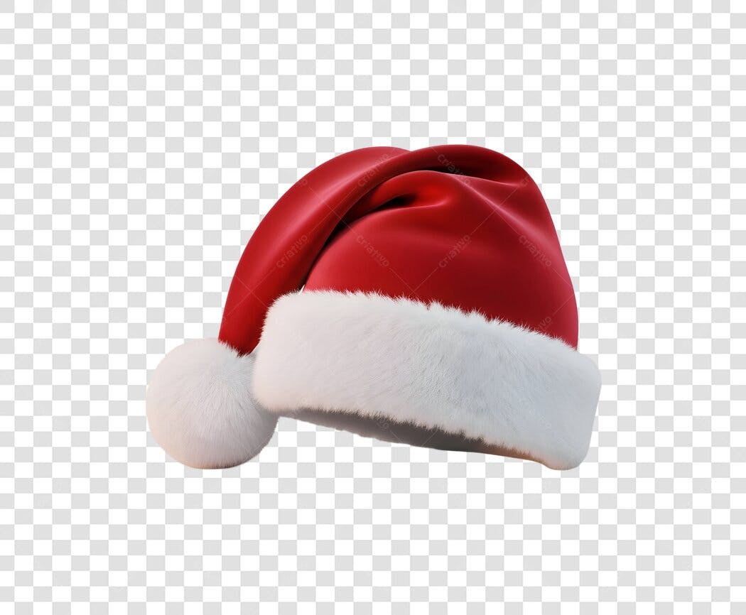 Elemento Gráfico Chapéu de Papai Noel Vermelho e Branco Natal PNG com fundo transparente