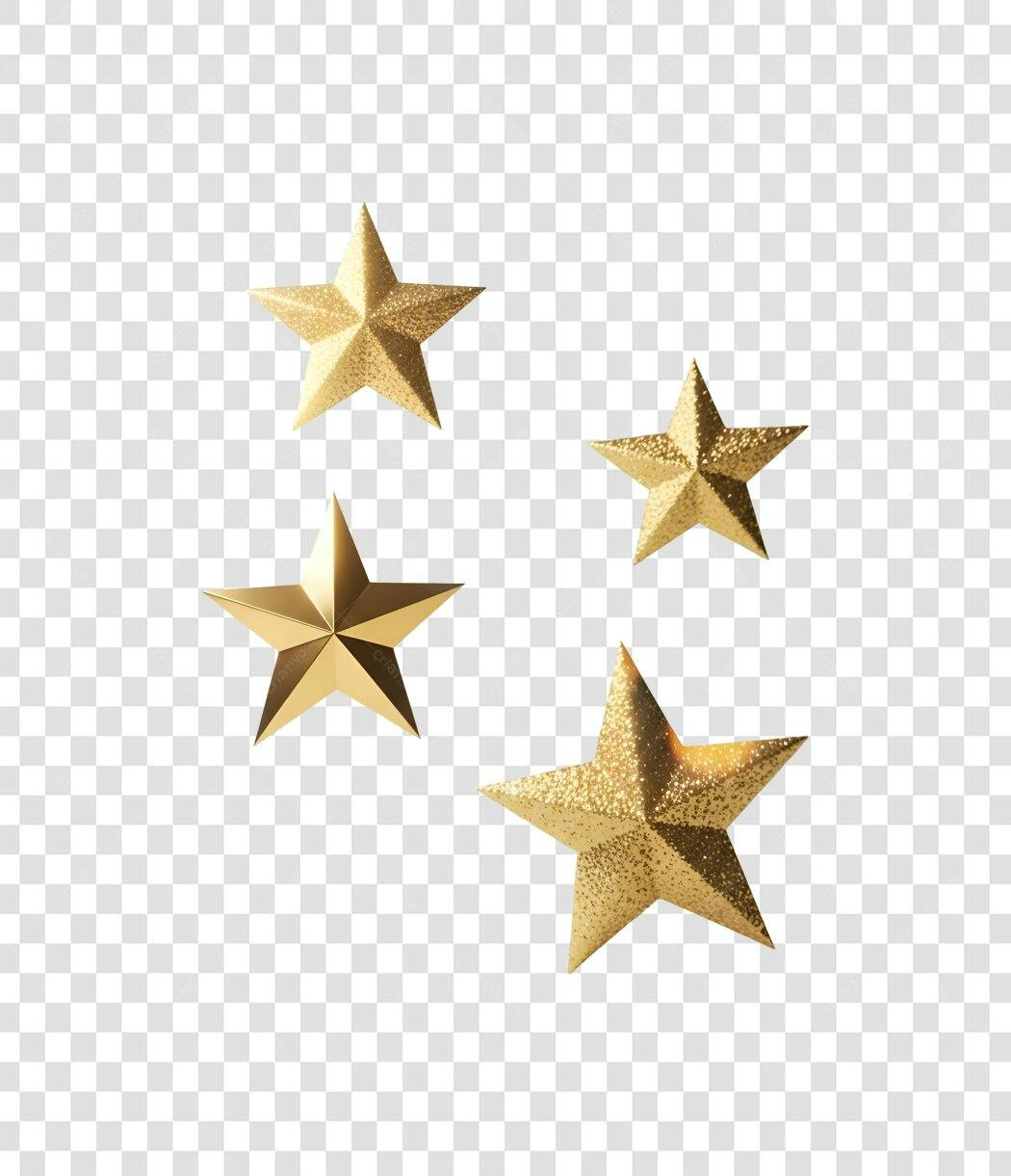 Ícone Estrelas Douradas Glitter Luxo Celebração PNG com fundo transparente