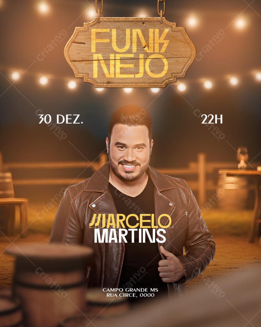 Flyer Funk Nejo com Marcelo Martins PSD Editável