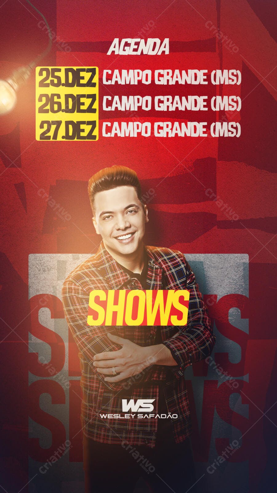 Flyer Agenda Shows Wesley Safadão PSD Editável