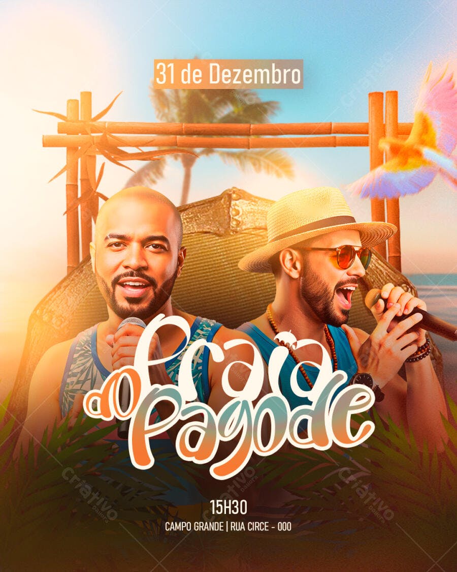 Flyer A Praia Pagode 31 de Dezembro PSD Editável