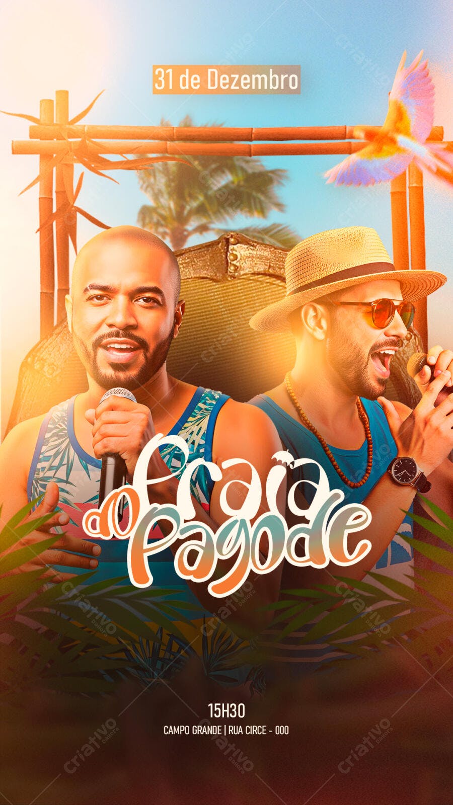 Flyer para Festa Praia do Pagode 31 de Dezembro PSD Editável