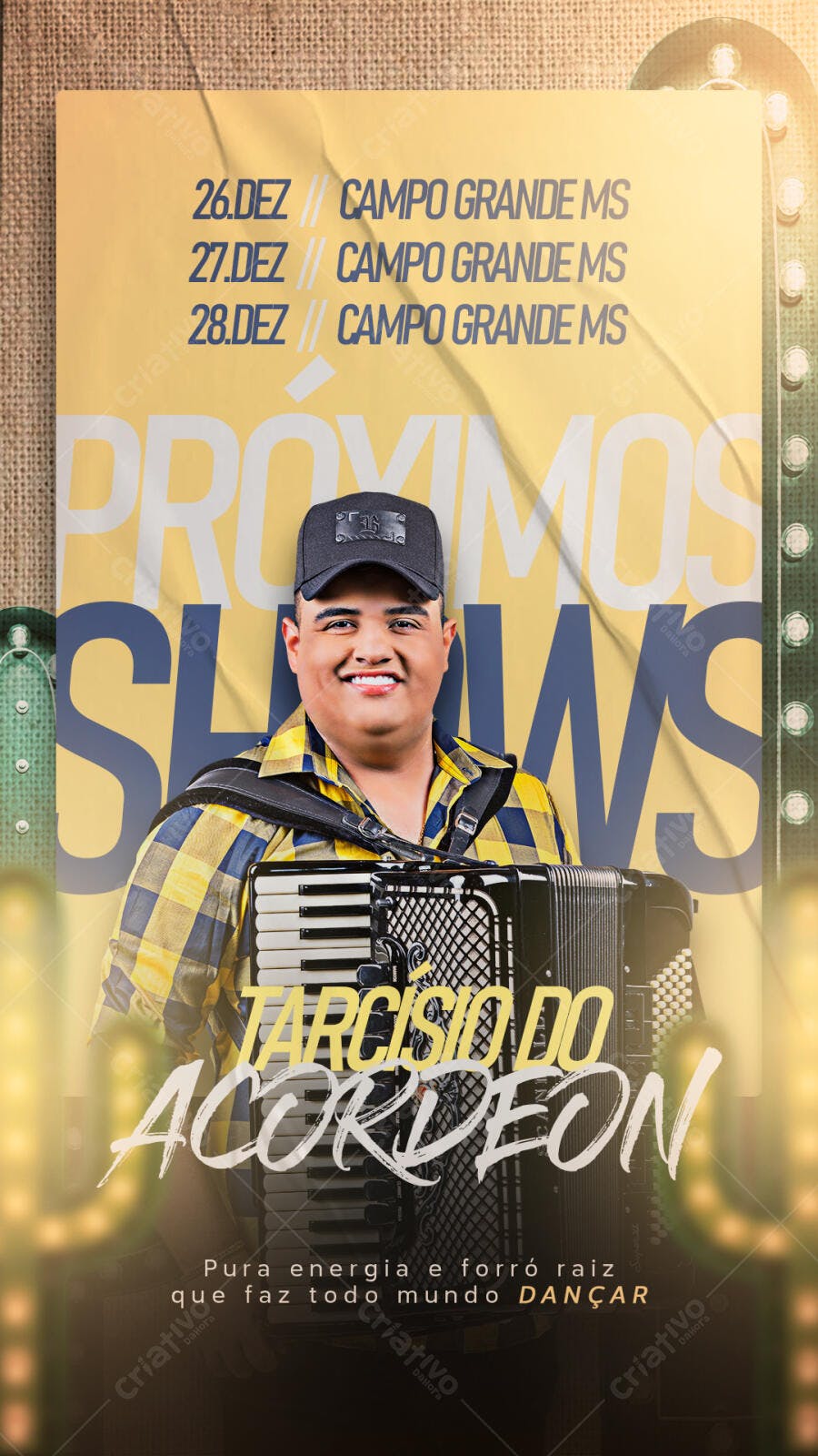 Flyer para Show de Forró Tarcísio do Acordeon PSD Editável