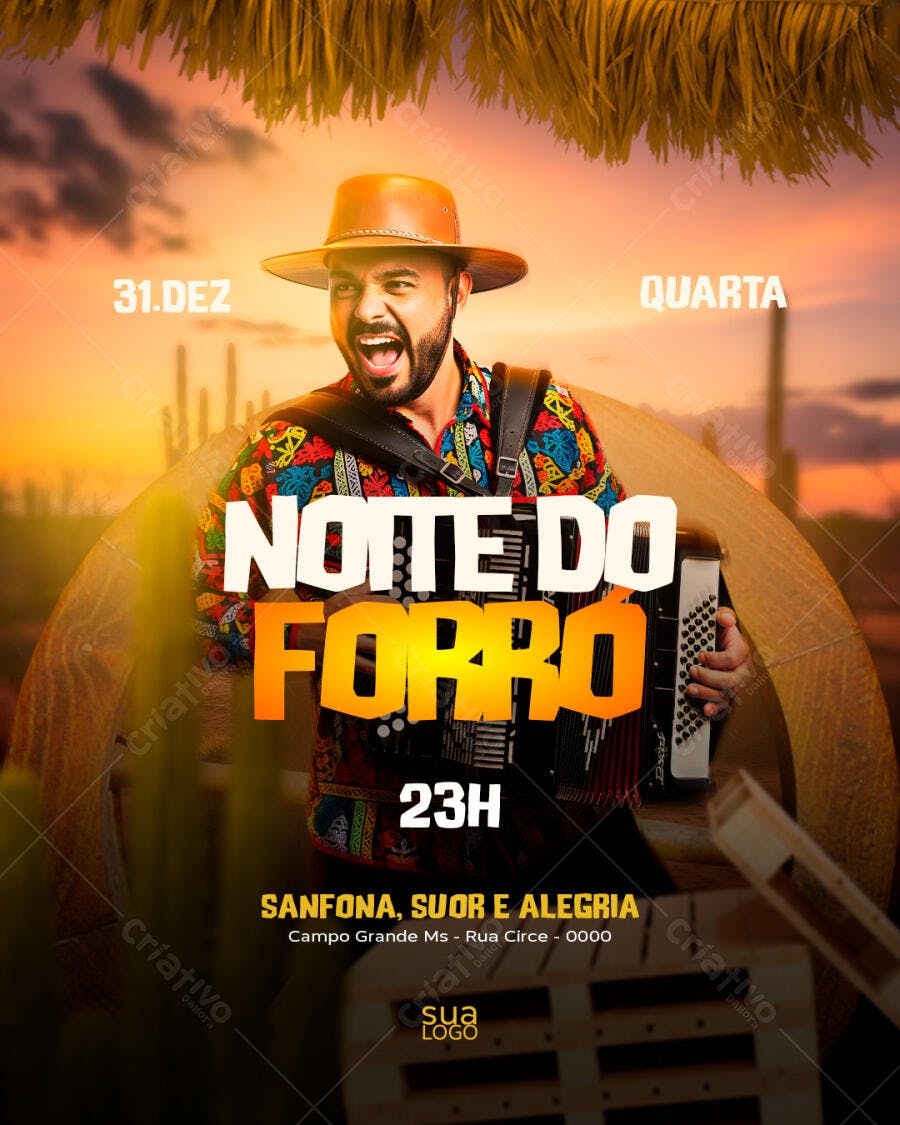 Flyer Noite do Forró PSD Editável