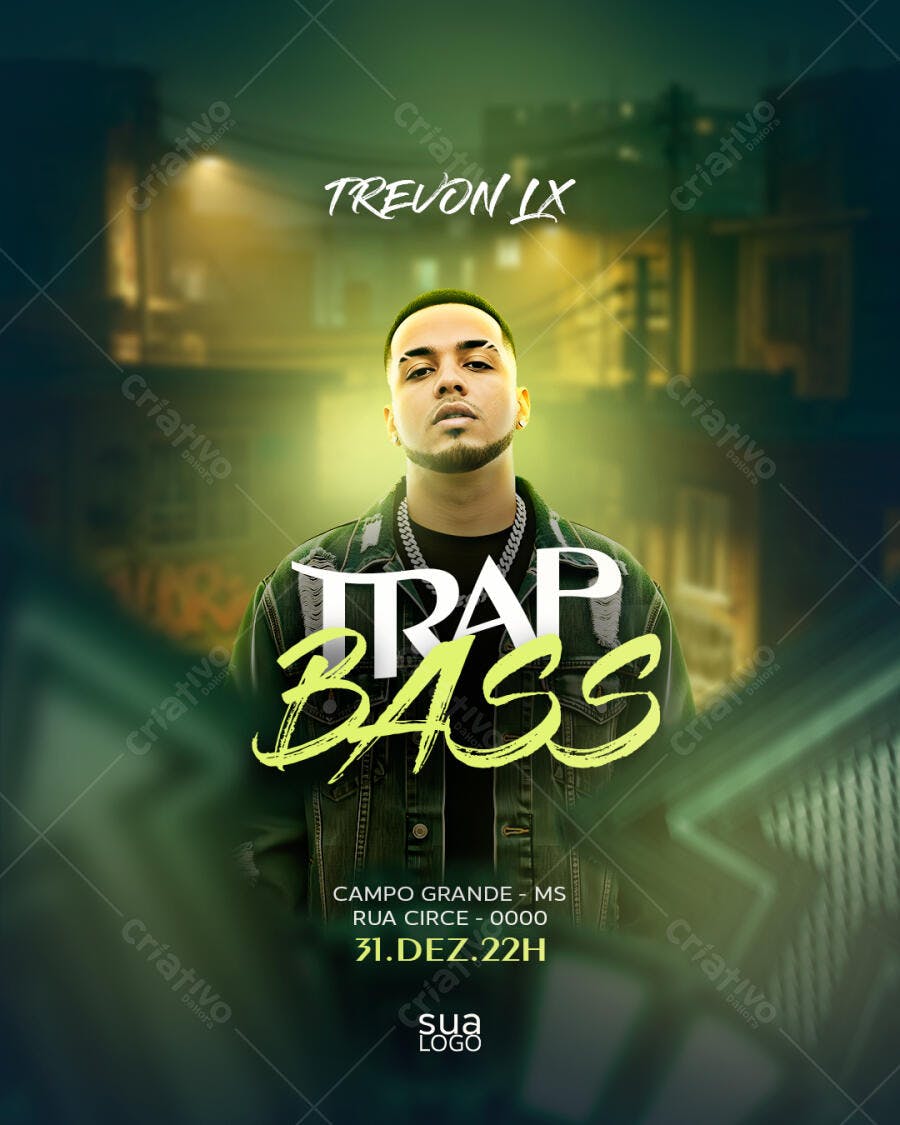 Flyer de Evento Trevon LX Trap Bass PSD Editável