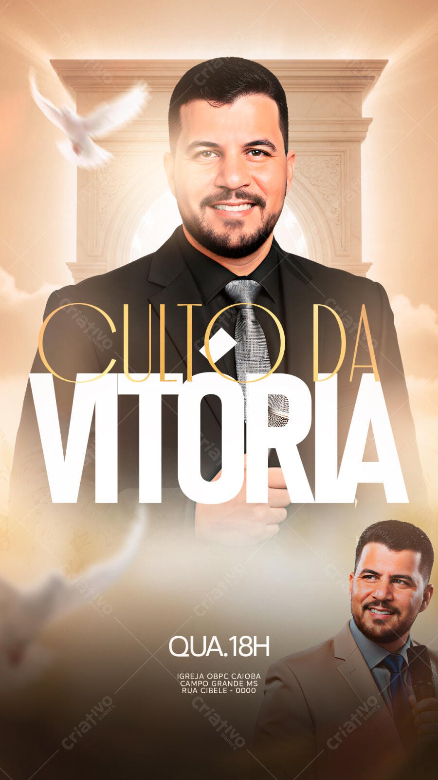 Flyer Culto da Vitória PSD Editável
