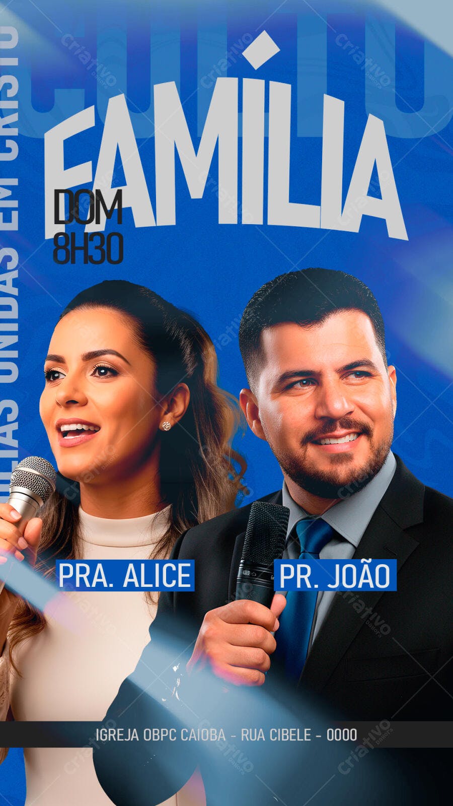 Flyer FAMÍLIA evento com Pr. João e Pra. Alice PSD Editável
