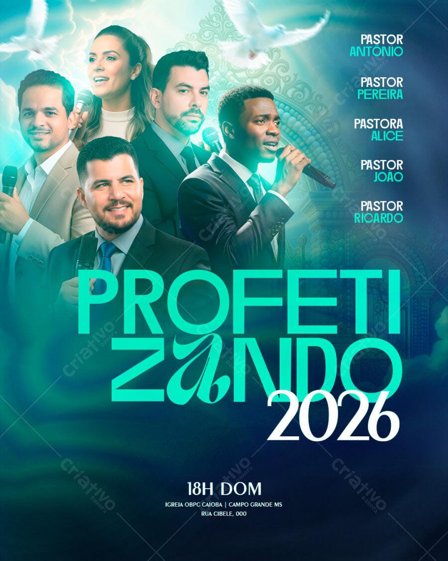 Flyer de Congresso Profetizando 2026 PSD Editável