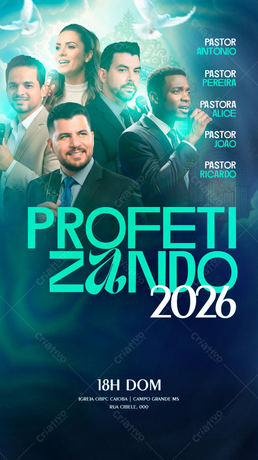 Flyer de Conferência Profetizando 2026 PSD Editável