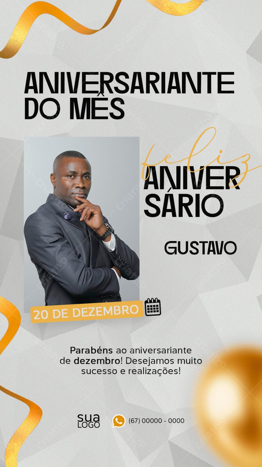Flyer Aniversariante do Mês Corporativo PSD Editável