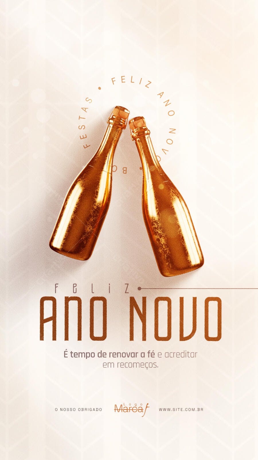 Post Redes Sociais Feliz Ano Novo Dourado PSD Editável
