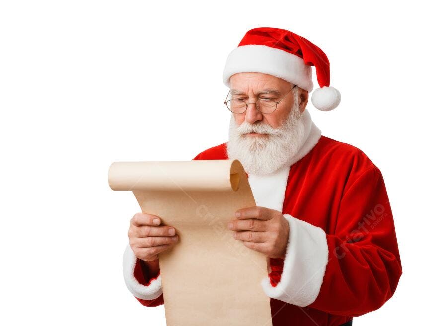 Selo 3D de Natal com Papai Noel clássico vermelho e dourado