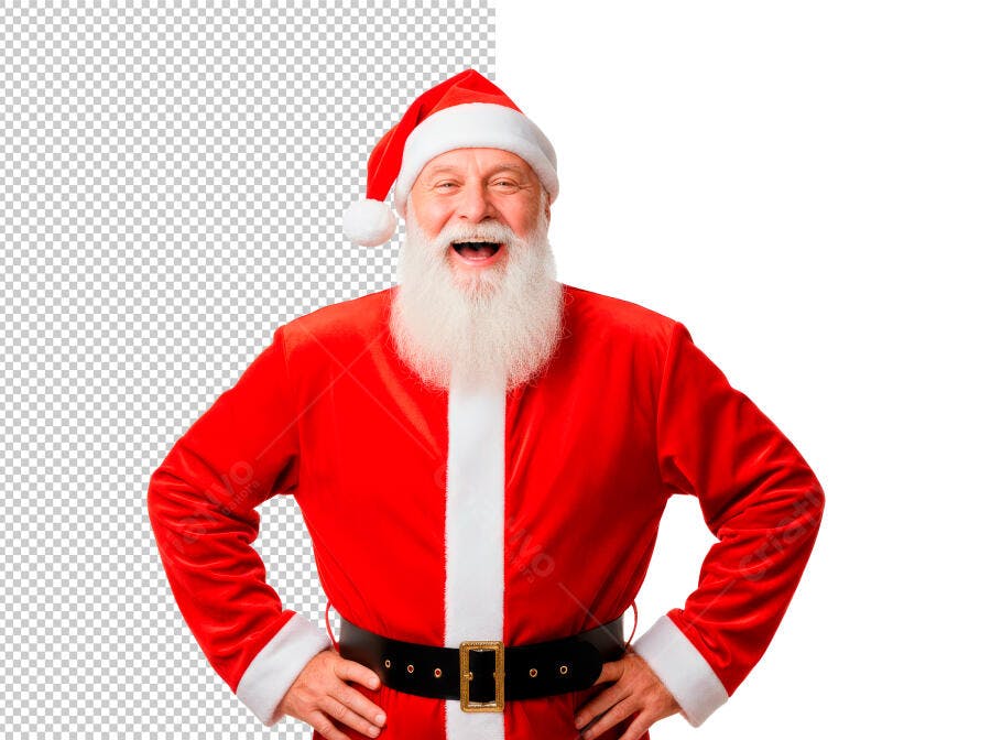 Selo 3D de Natal festivo Papai Noel vermelho e branco brilhante