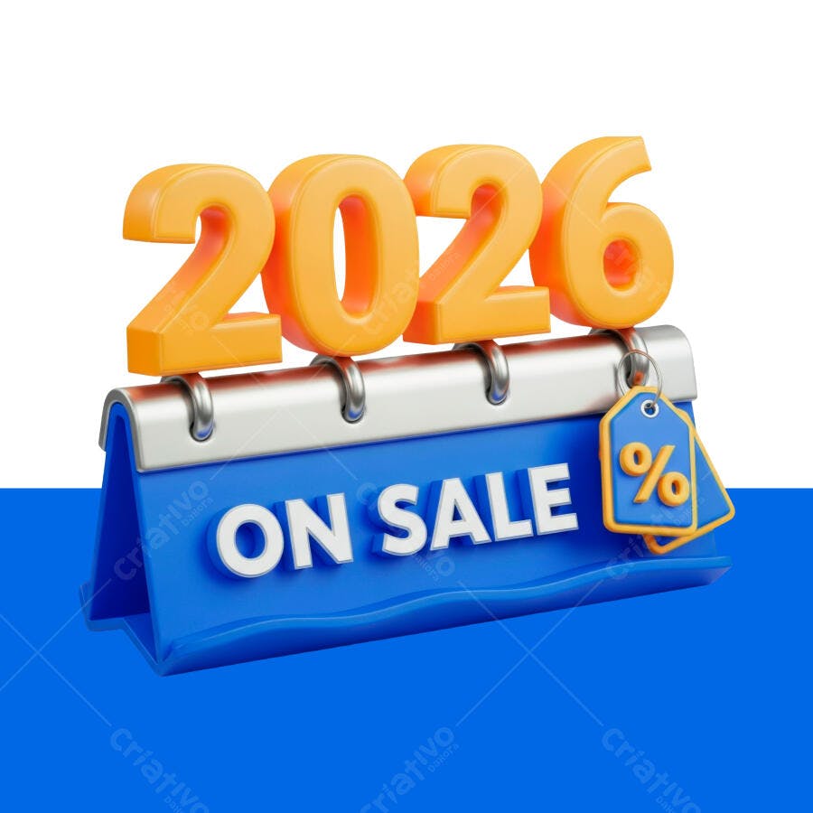 Elemento 3D Vendas 2026 On Sale PSD Editável