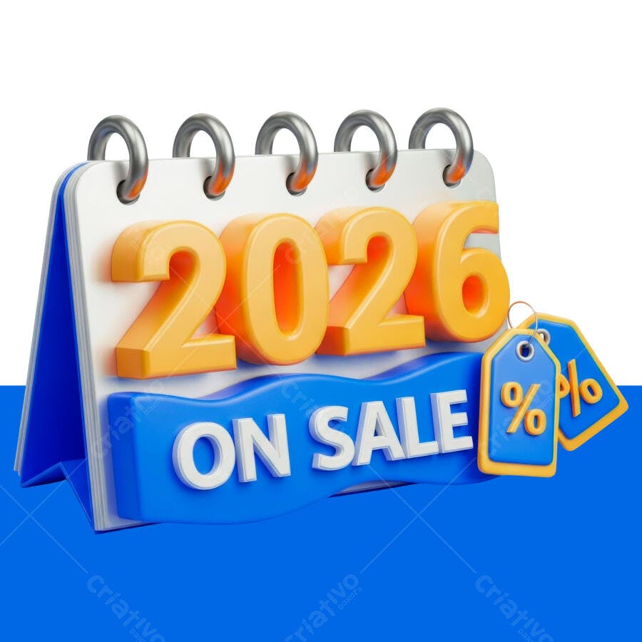 Ilustração 3D Promoção ON SALE 2026 PSD Editável