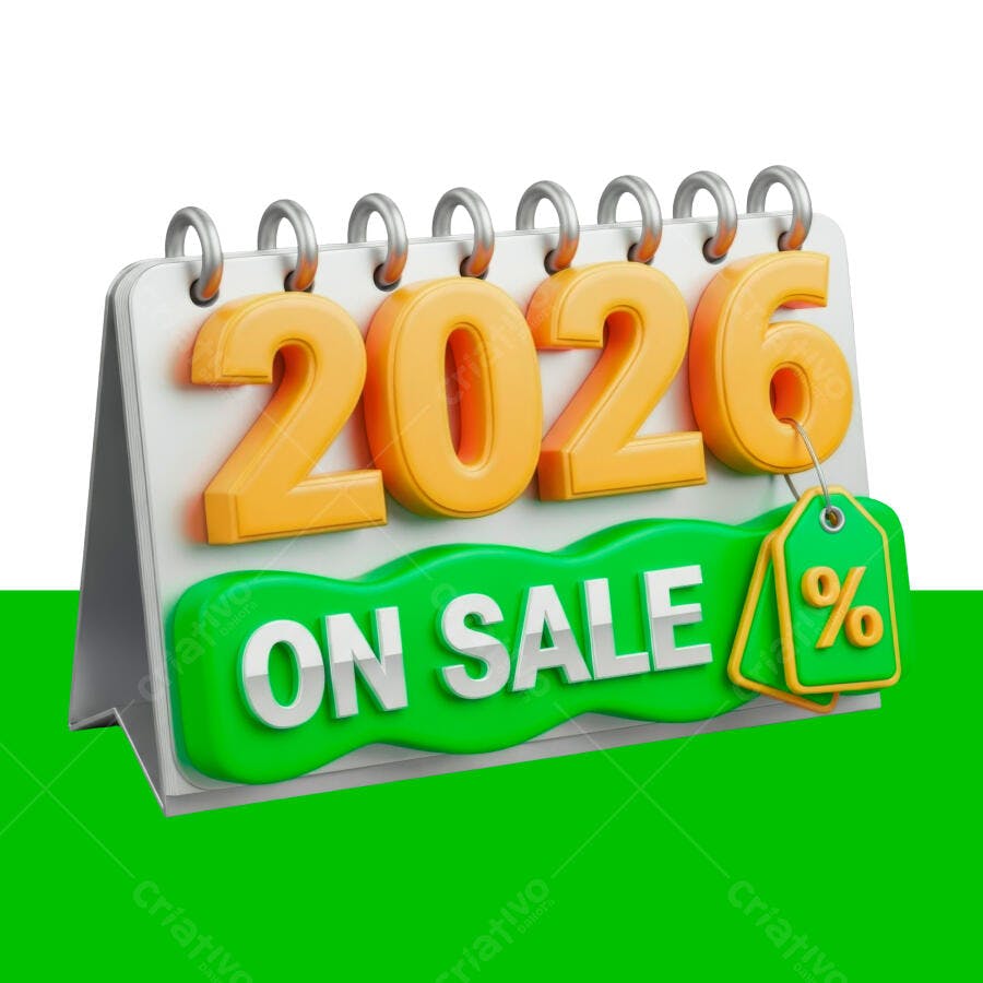 Calendário 3D de Vendas para Ofertas 2026 PSD Editável