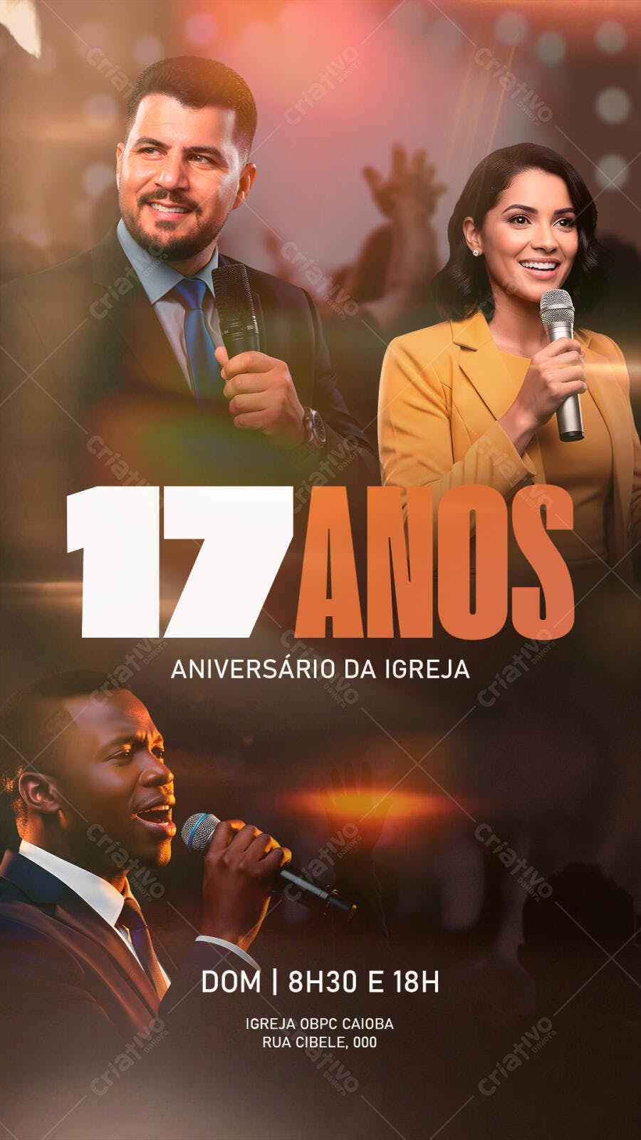 Flyer para 17 Anos Aniversário da Igreja PSD Editável