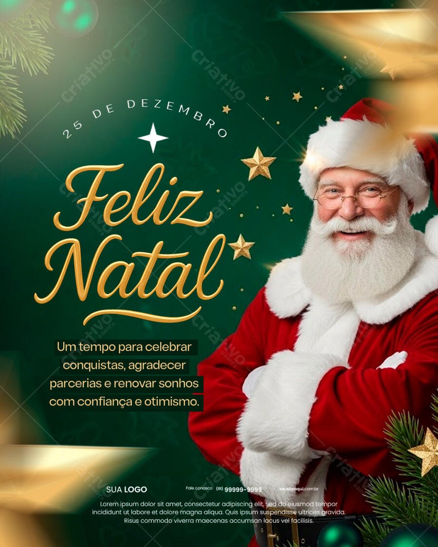 Flyer Feliz Natal com Papai Noel PSD Editável