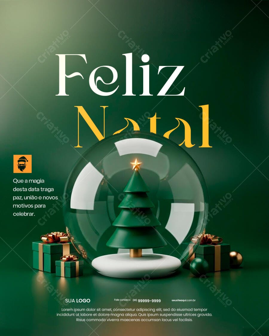 Post para Redes Sociais Feliz Natal PSD Editável