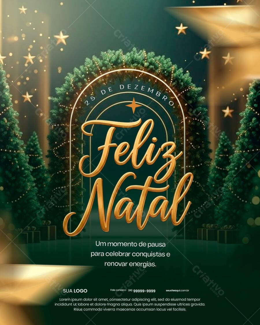 Flyer Feliz Natal 25 de Dezembro PSD Editável