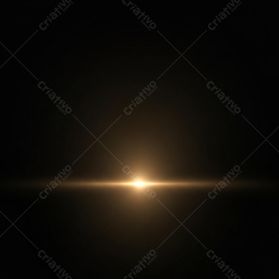 Efeito de luz dourado horizontal em fundo escuro abstrato