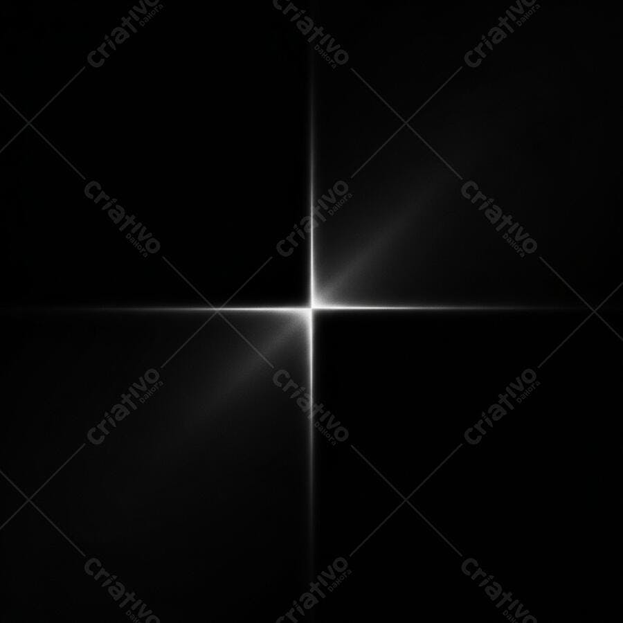 Efeito de luz cruzada brilhante em fundo preto abstrato