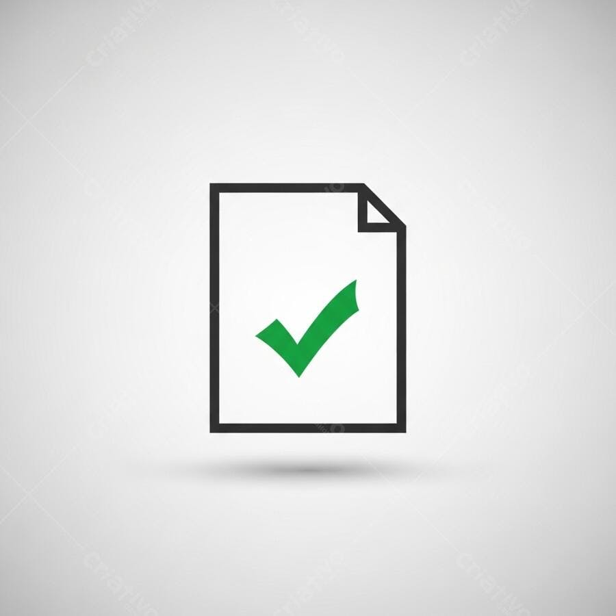 Documento com marca de verificação verde confirmação e sucesso