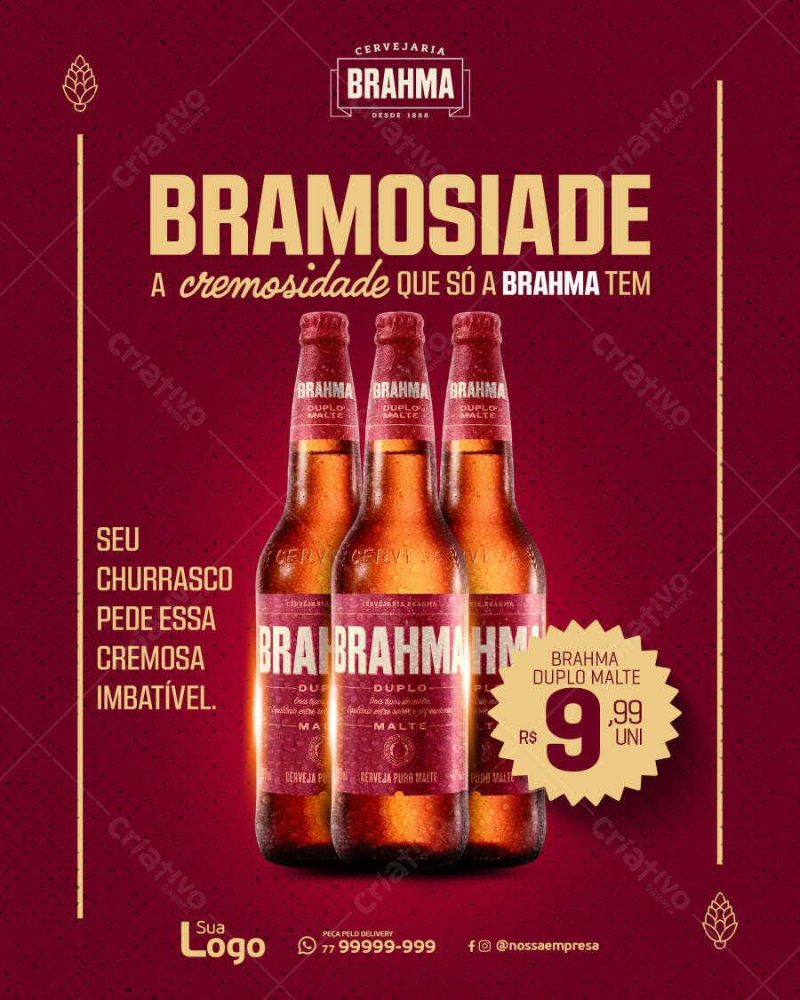 Flyer para Promoção Cerveja Brahma Duplo Malte PSD Editável