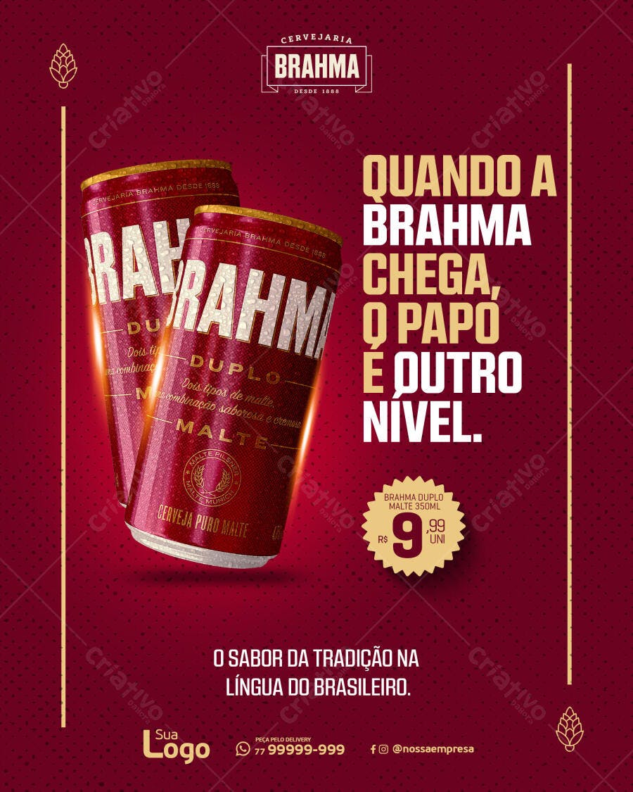 Flyer para Promoção Cerveja Brahma Duplo Malte PSD Editável