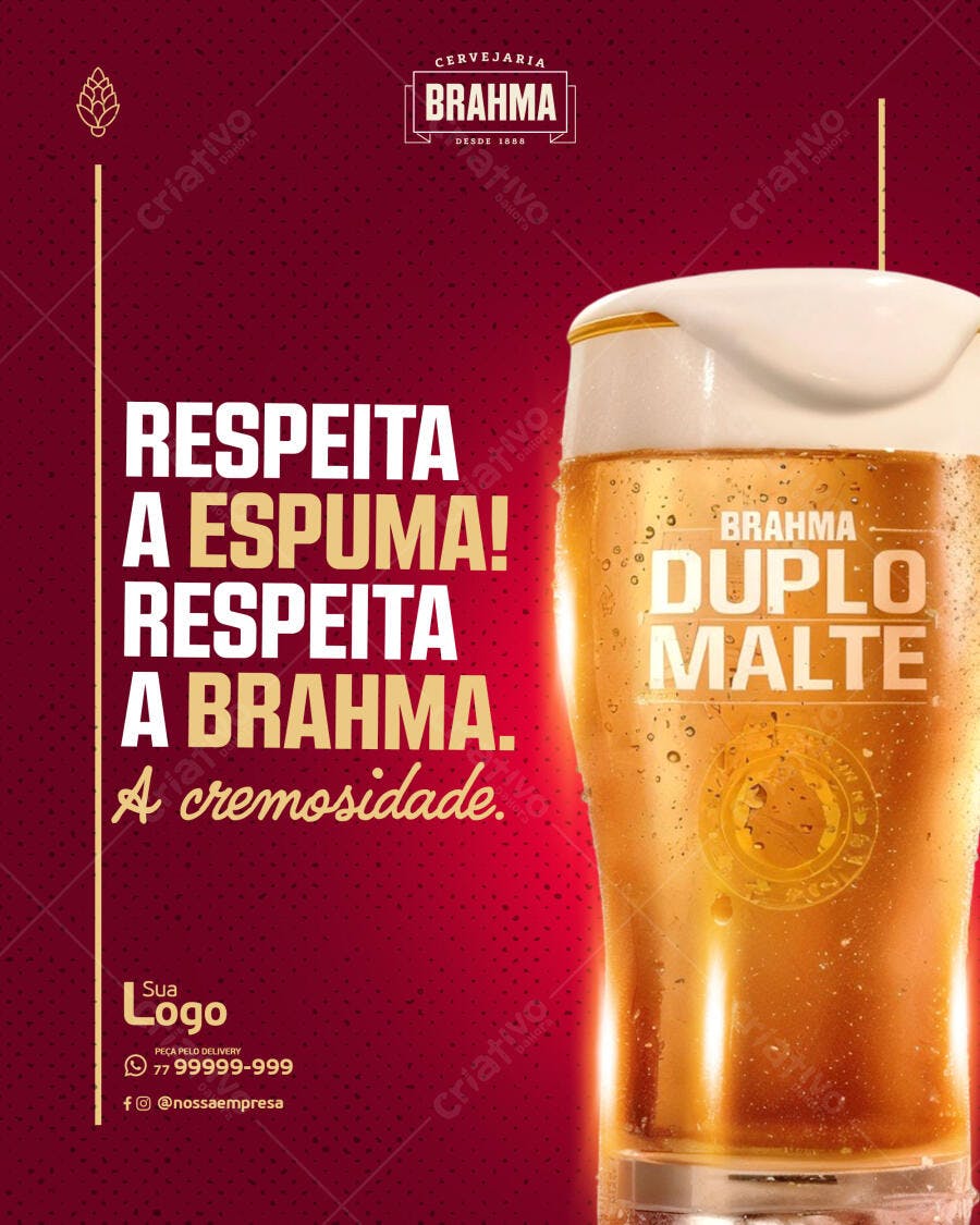 Post para Campanha Cerveja Brahma Duplo Malte PSD Editável