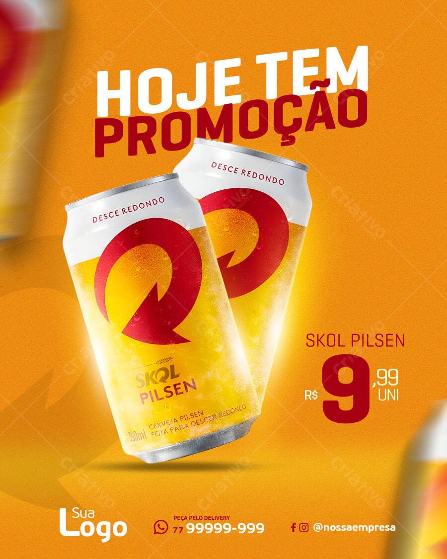 Flyer para Promoção de Cerveja Skol Pilsen PSD Editável