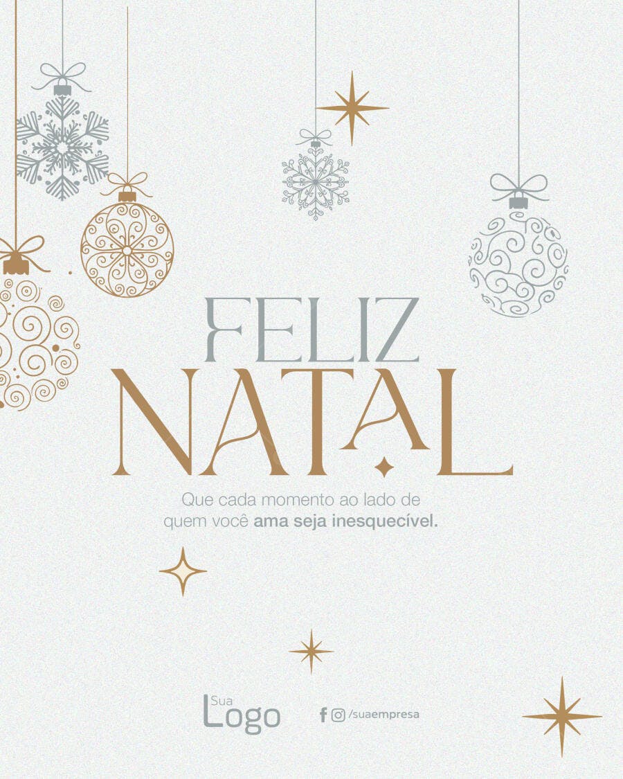 Post de Natal Elegante para Empresas PSD Editável