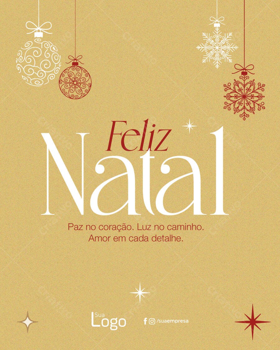 Cartão de Boas Festas Natalino Elegante PSD Editável