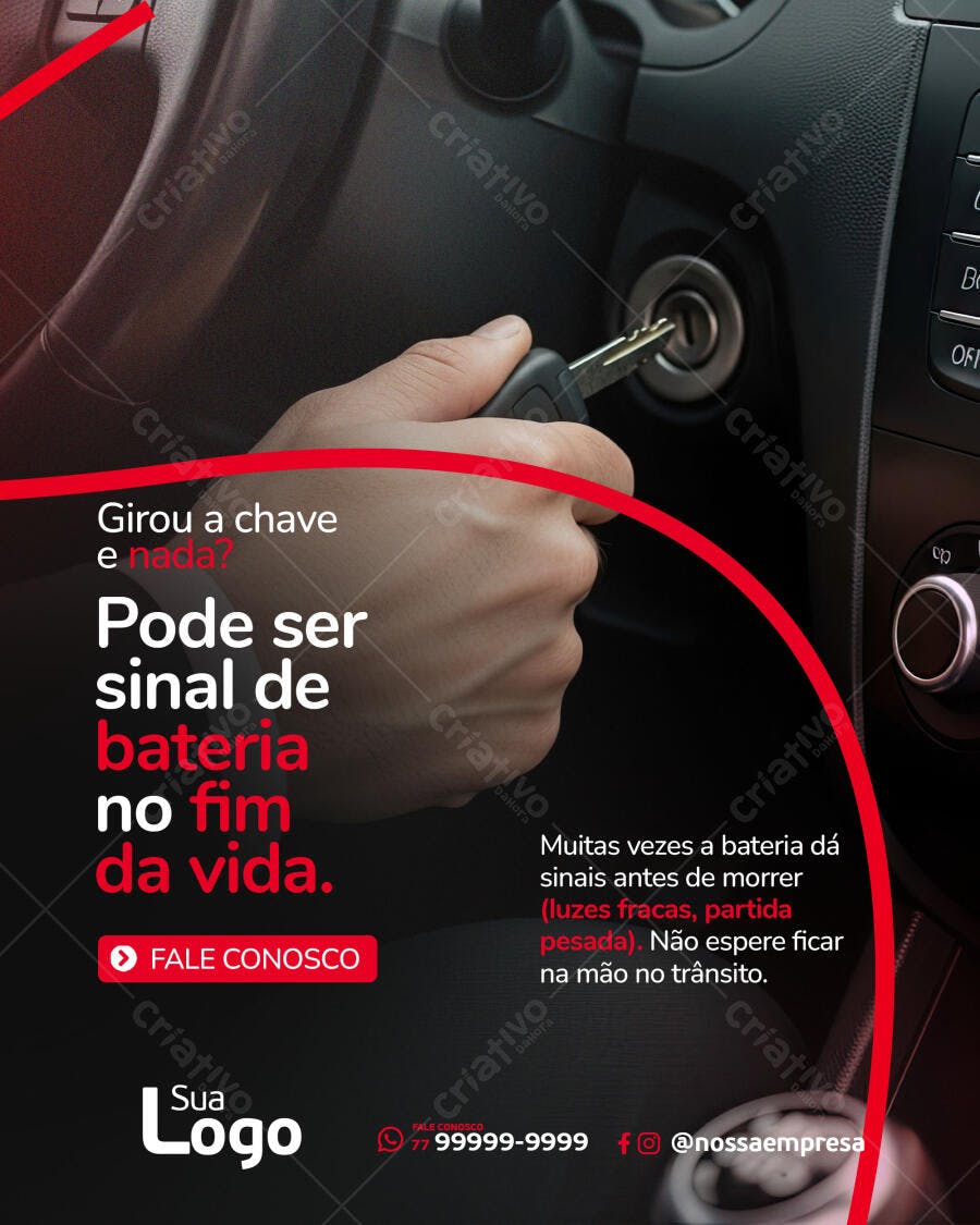 Flyer Automotivo para Bateria de Carro PSD Editável