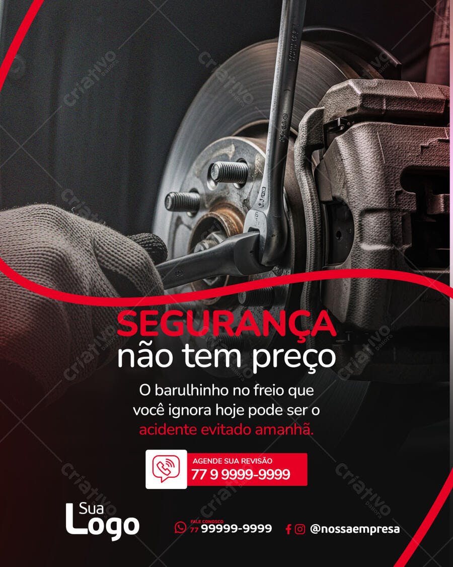 Flyer Segurança Automotiva Revisão de Freios PSD Editável