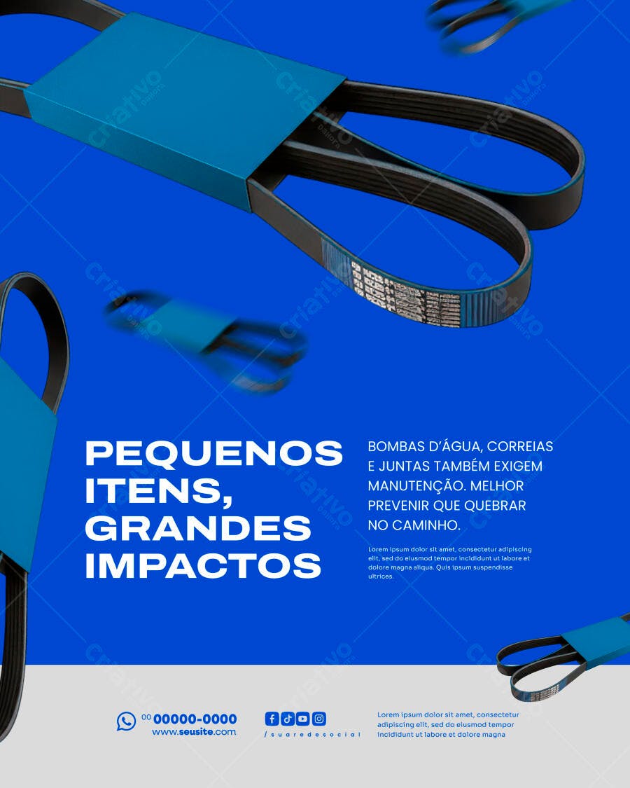 Flyer Manutenção Automotiva Pequenos Itens Grandes Impactos PSD Editável