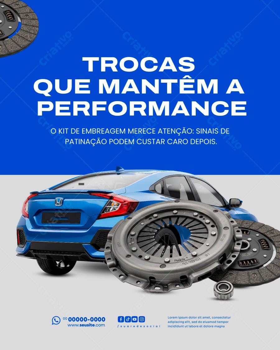 Flyer Automotivo Kit Embreagem Performance PSD Editável
