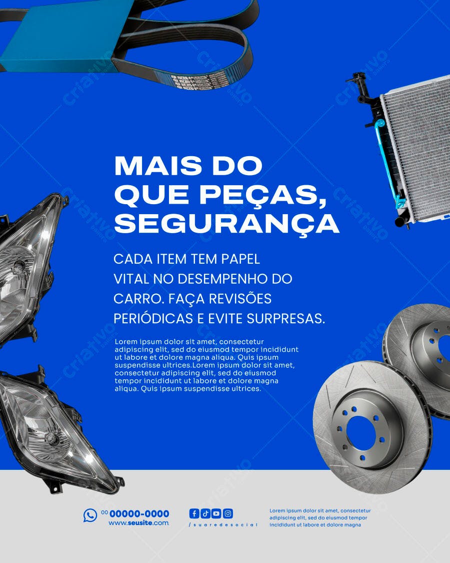 Flyer Auto Peças e Manutenção de Carros PSD Editável