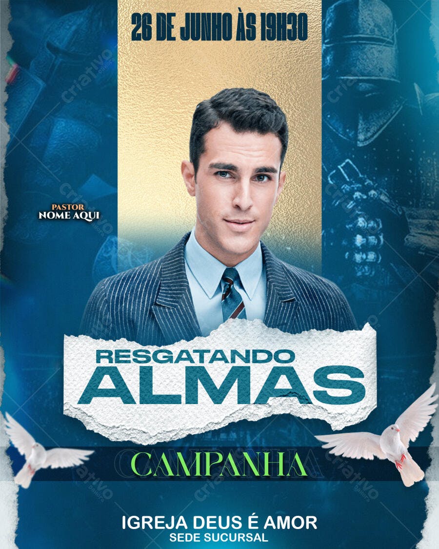 Flyer para Campanha Resgatando Almas PSD Editável