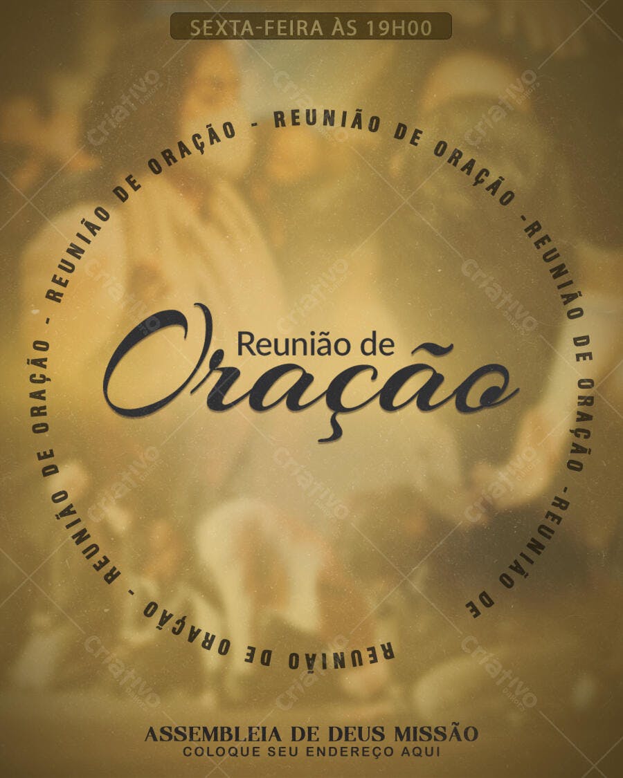 Flyer Reunião de Oração Sexta-feira PSD Editável