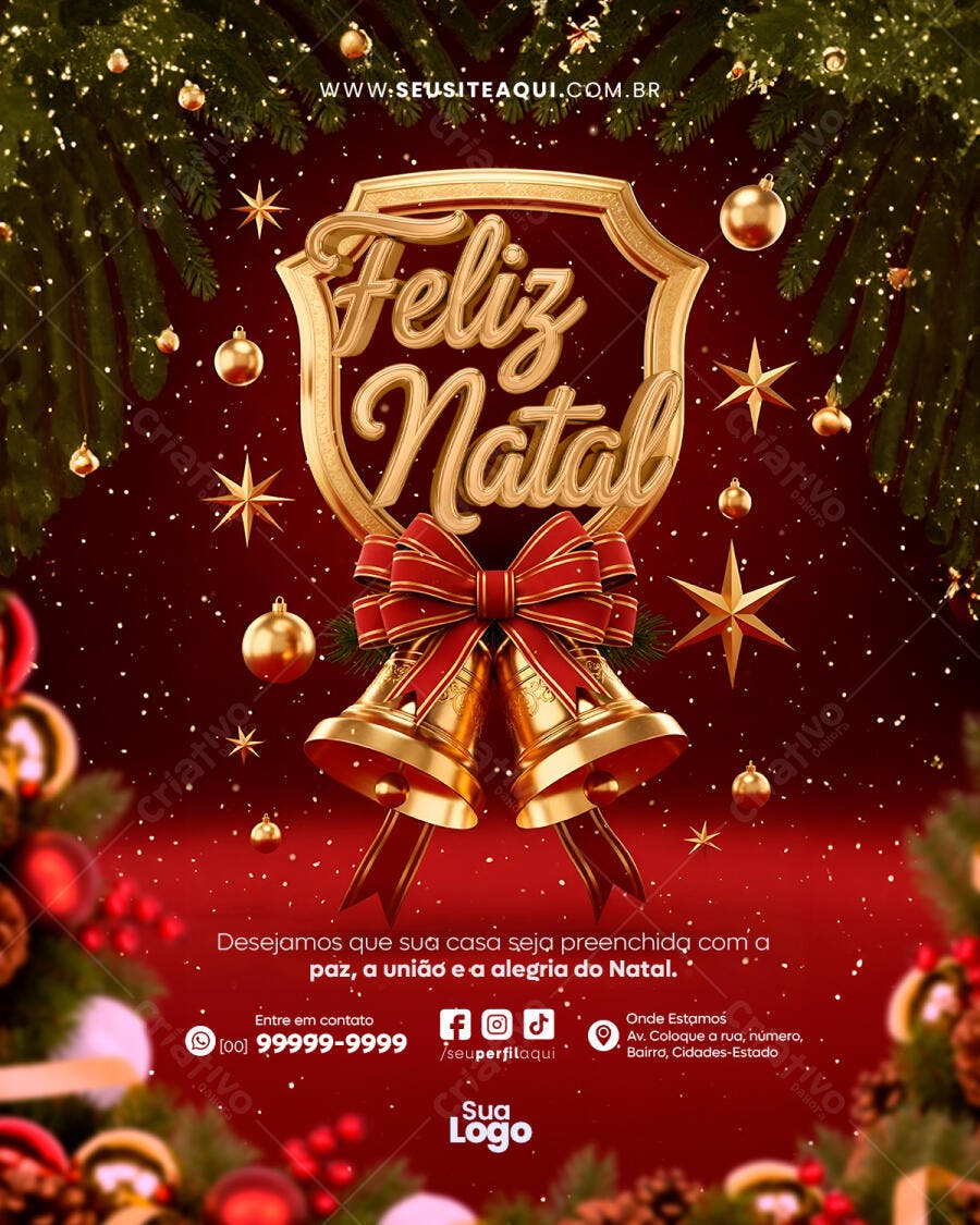 Flyer de Feliz Natal PSD Editável