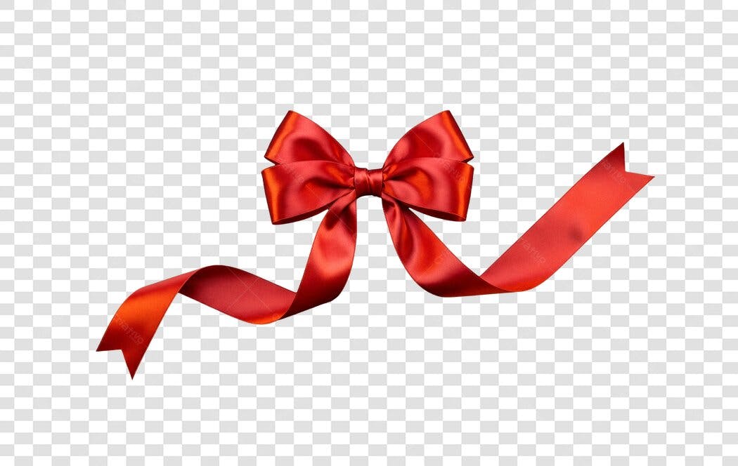 Laço de Presente Vermelho PNG com Fundo Transparente para Natal e Celebrações