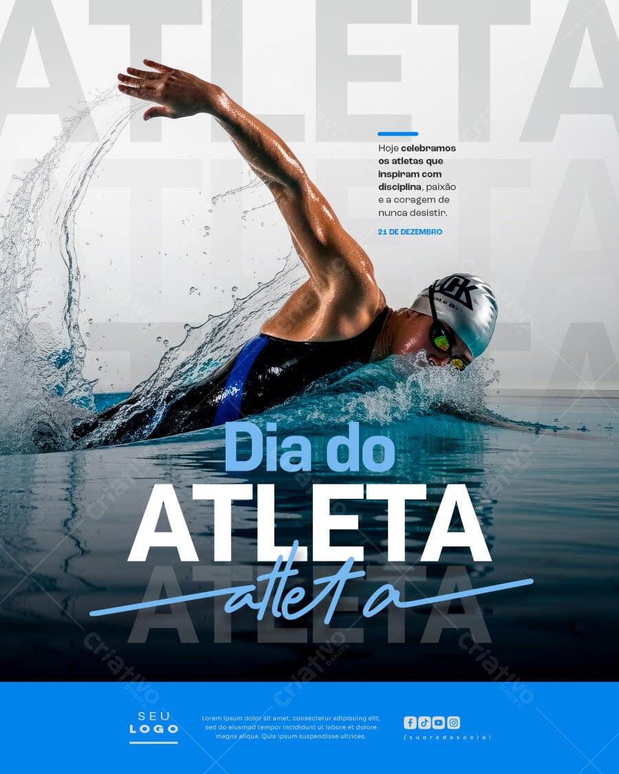Flyer Dia do Atleta PSD Editável