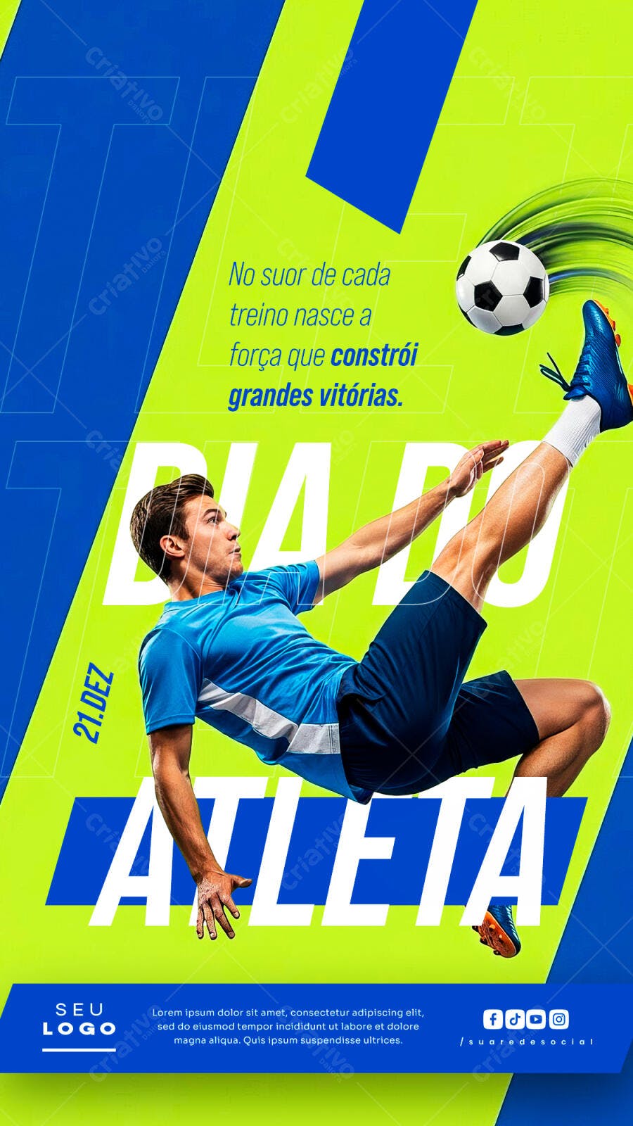Post Esportivo Dia do Atleta 21 de Dezembro PSD Editável
