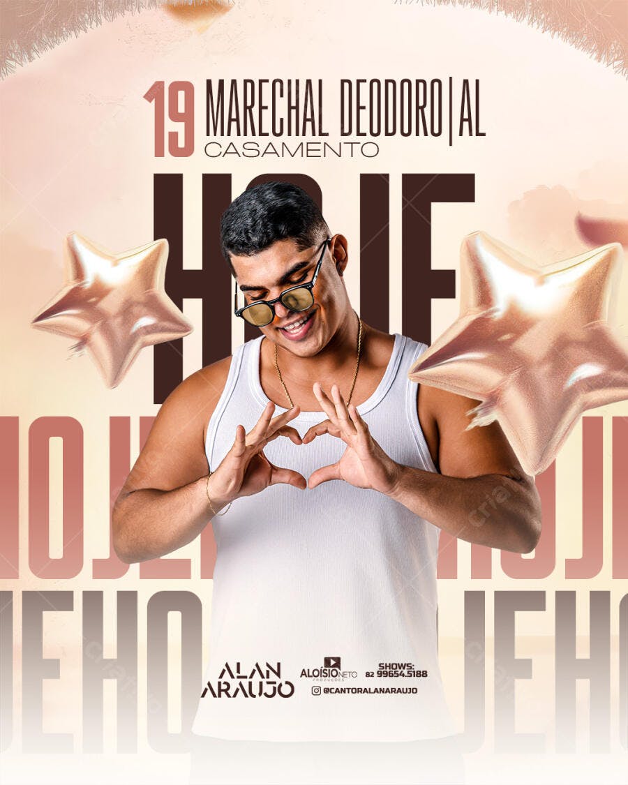 Flyer de Show para Casamento com Cantor Alan Araujo PSD Editável