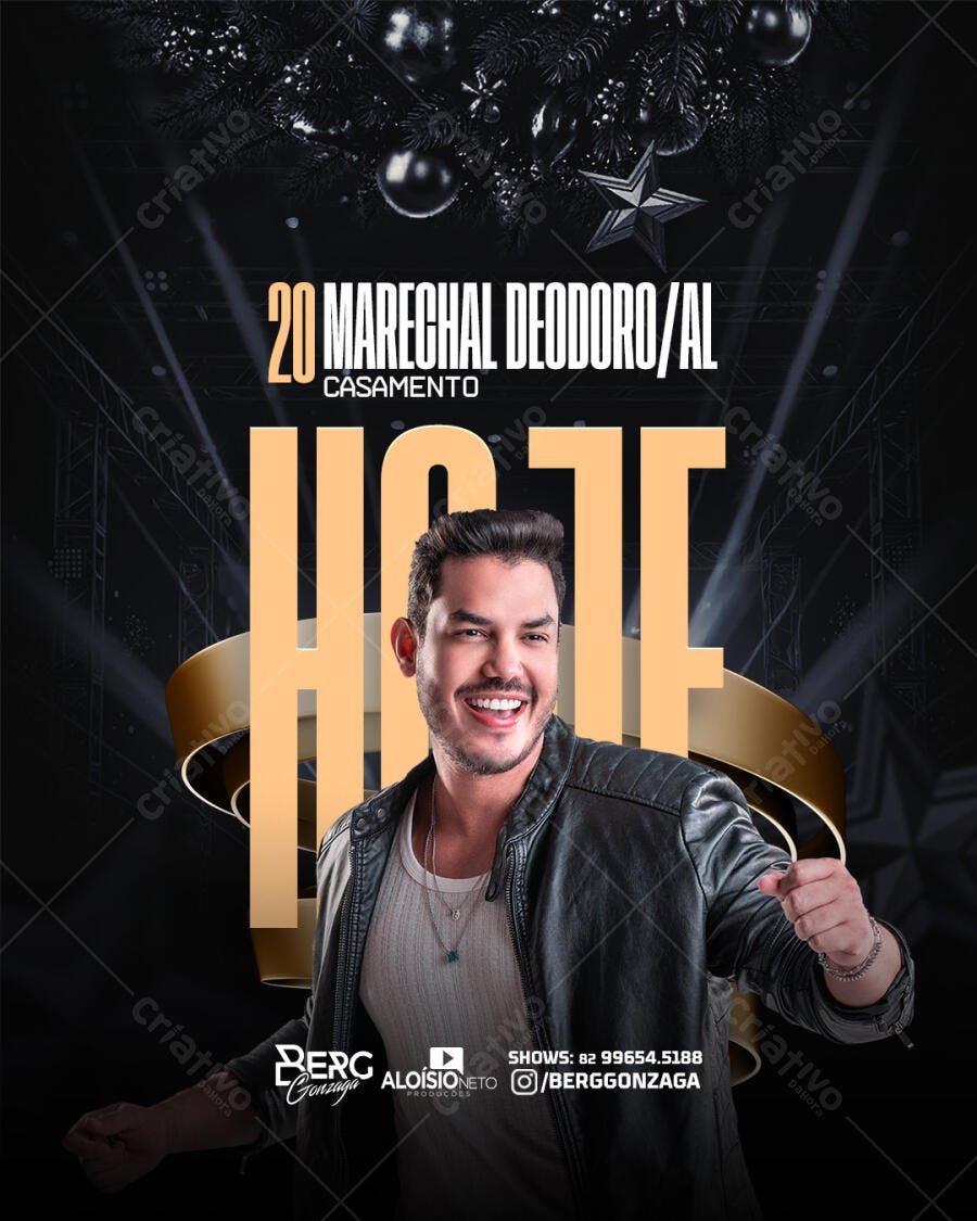 Flyer para Evento de Casamento HOJE com Cantor PSD Editável
