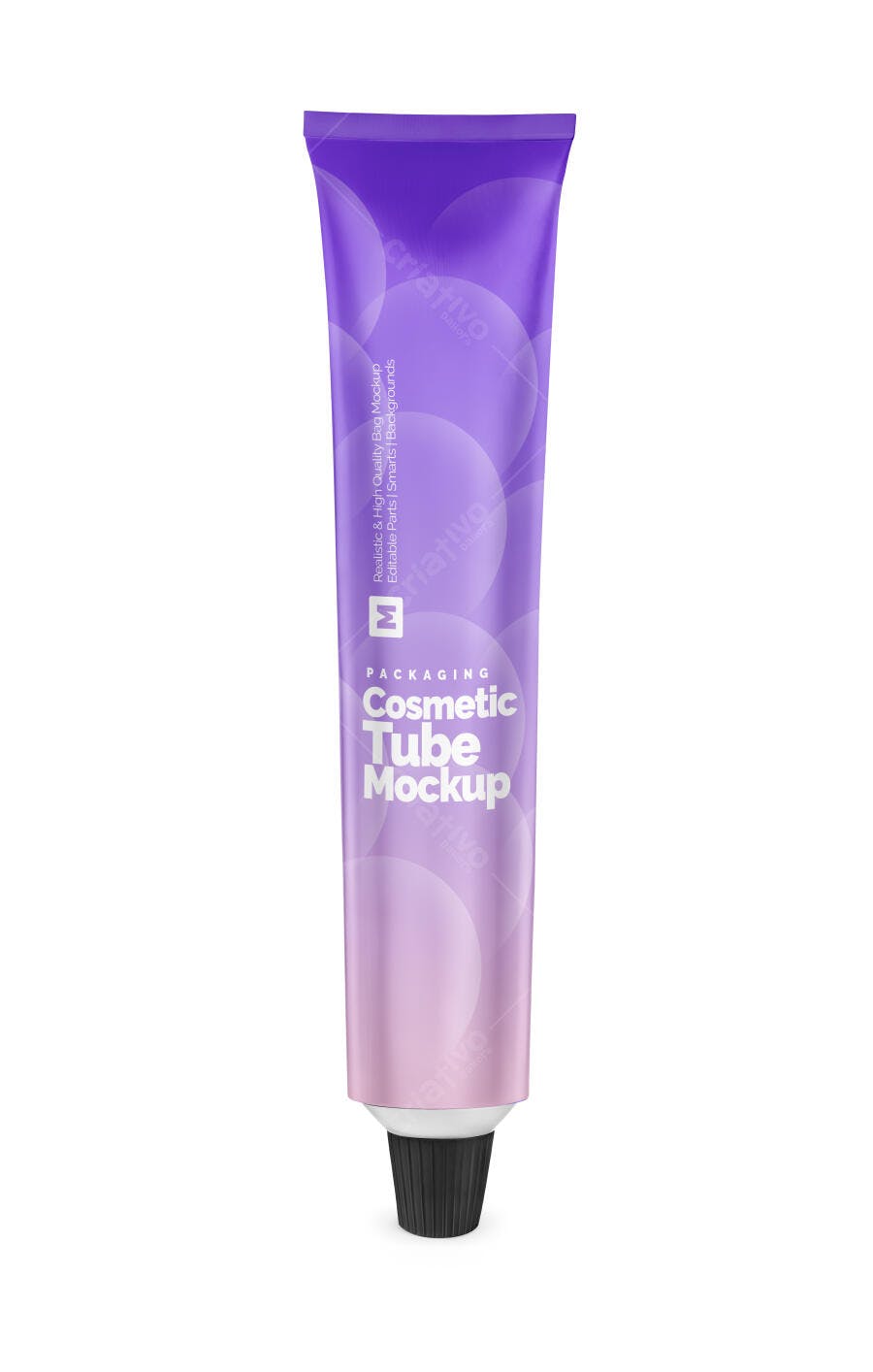 Mockup Realista de Tubo Cosmético Roxo e Rosa para Embalagens de Creme
