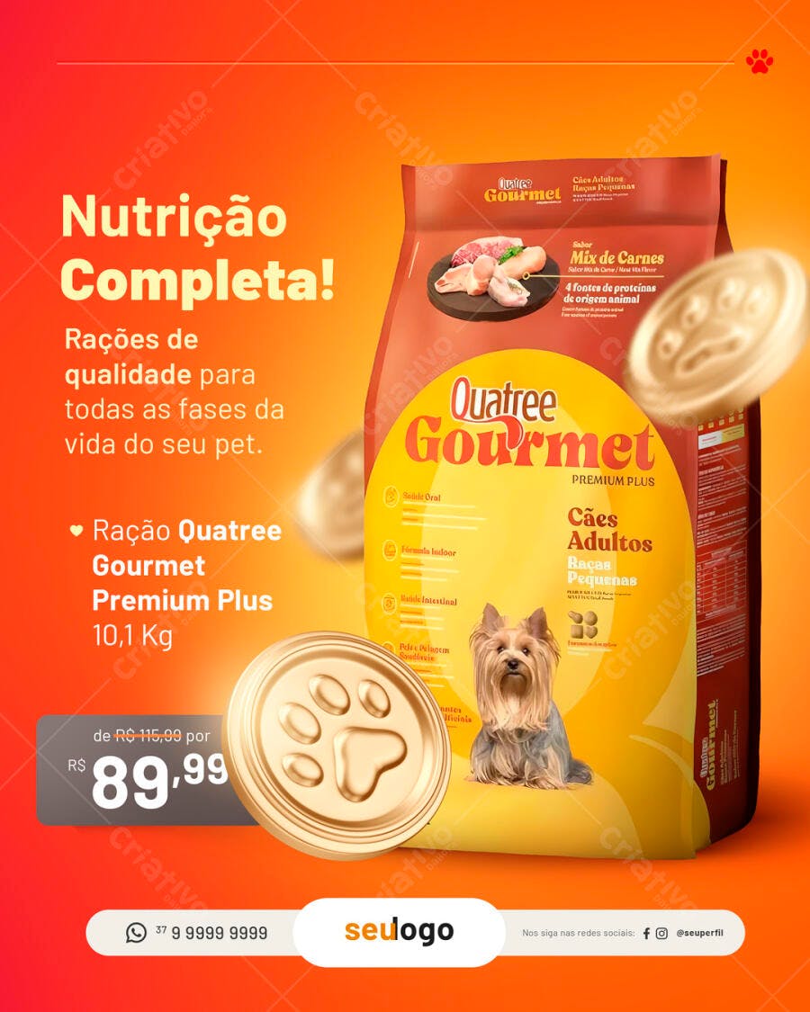 Flyer de Promoção de Ração para Cães Yorkshire PSD Editável