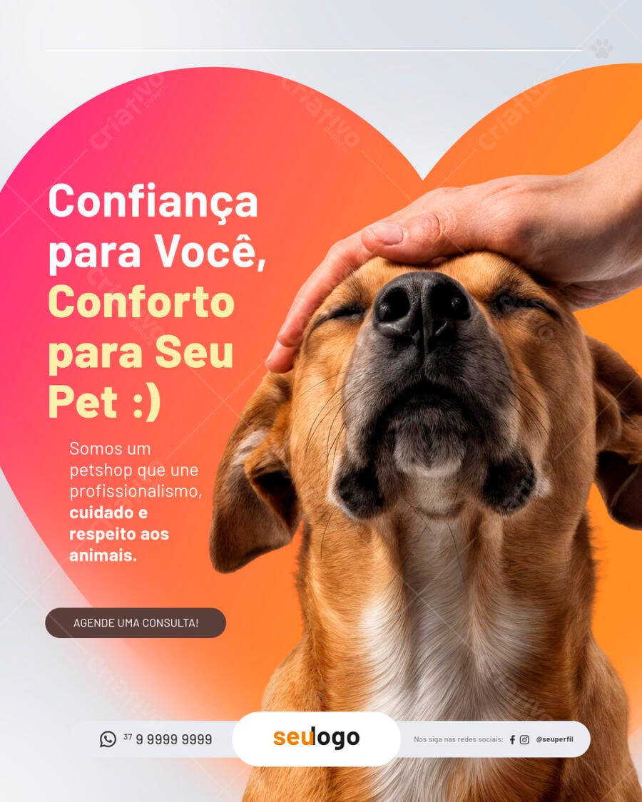 Flyer para Petshop Confiança e Conforto Pet PSD Editável