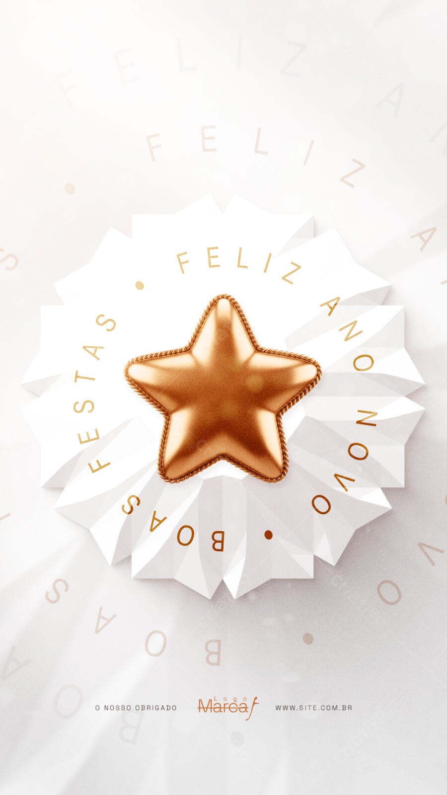 Flyer para Boas Festas e Feliz Ano Novo PSD Editável